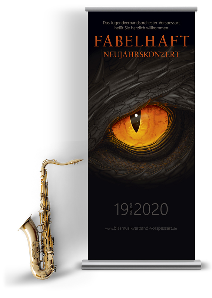 Roll-Up Banner Mockup für das Konzert 2020 des Jugendverbandsorchester Vorspessart (JVO)